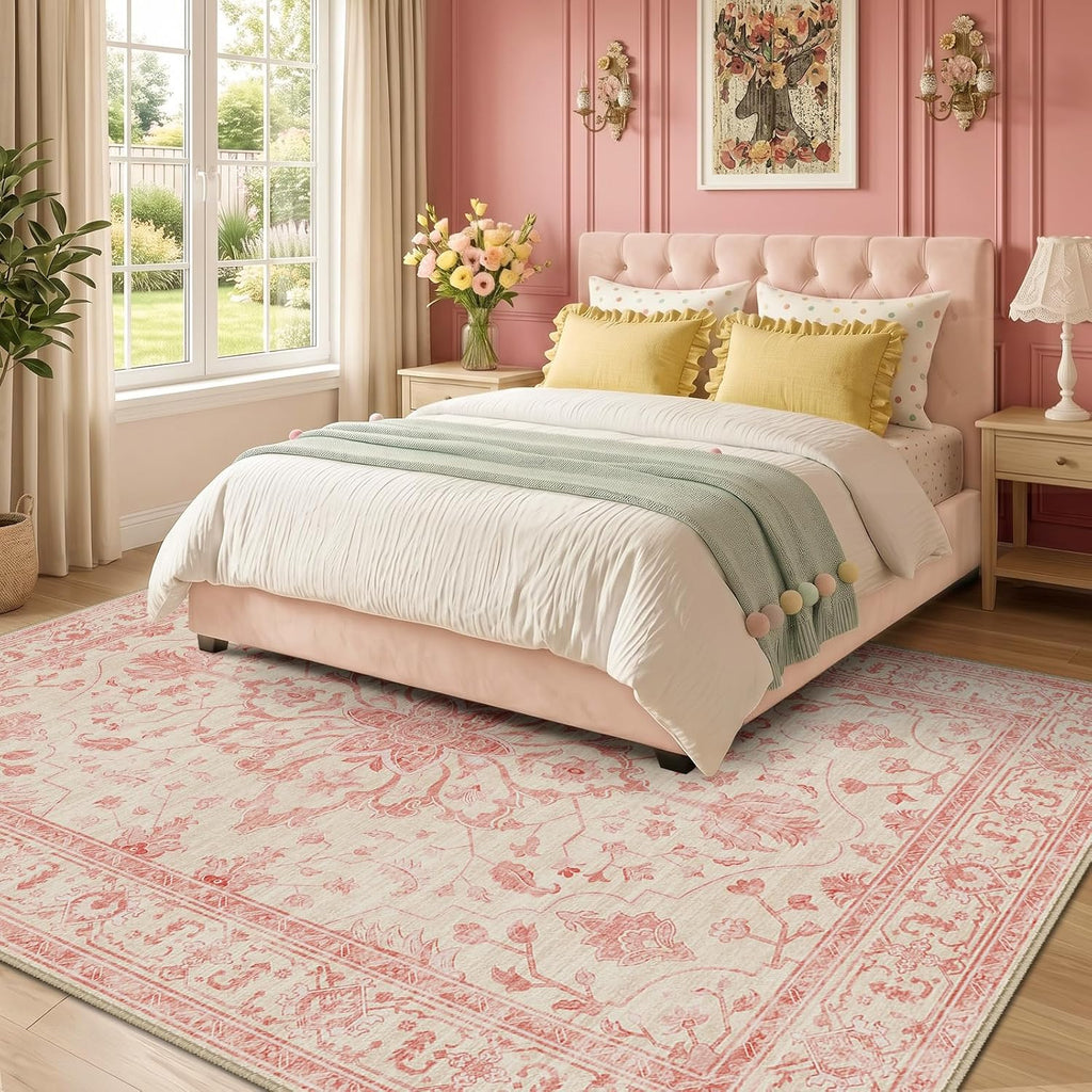 RELEANY vintage medallion rug Pink / Light Vintage Pink gallery detail 2