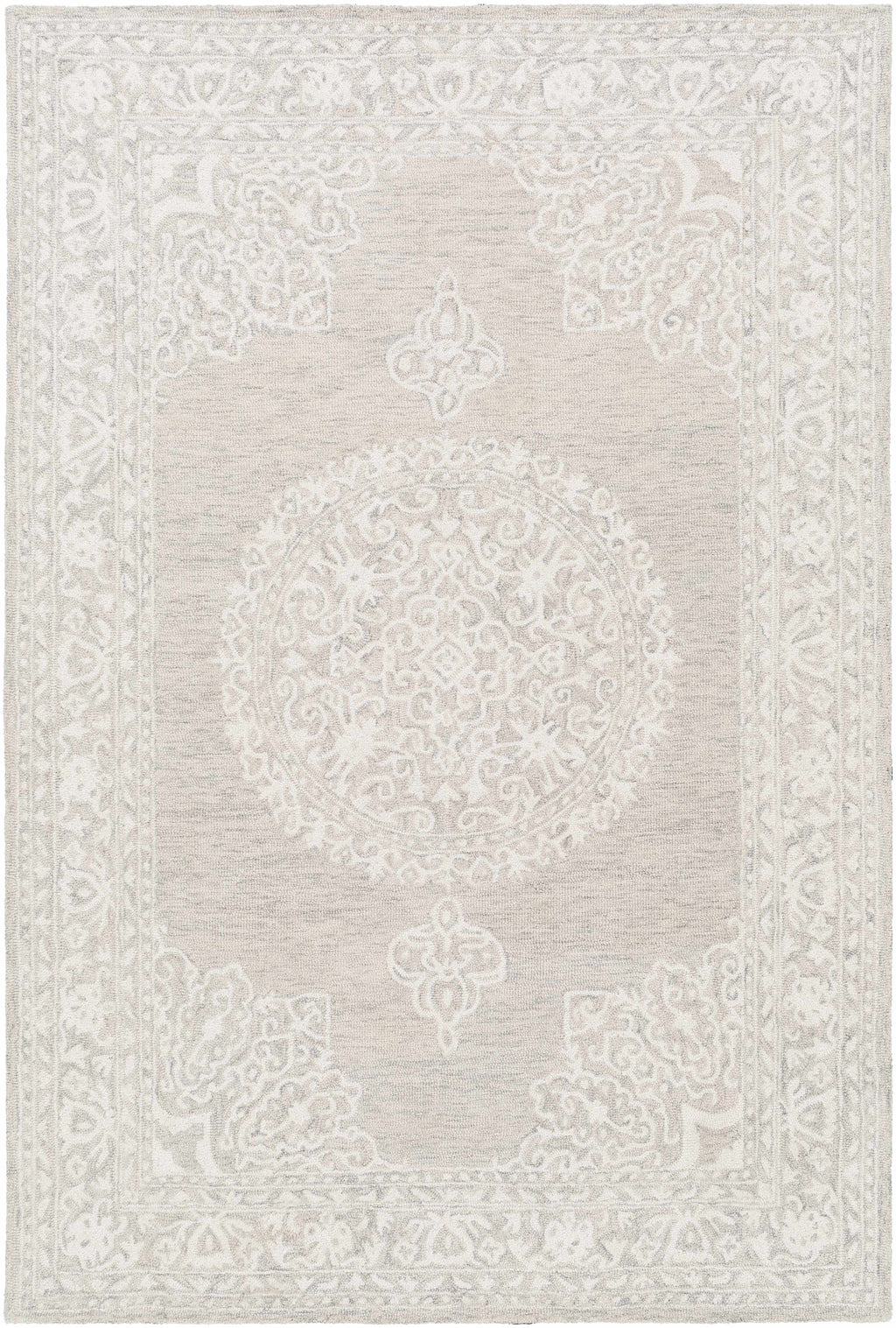 Roessleville Cream Wool Area Rug