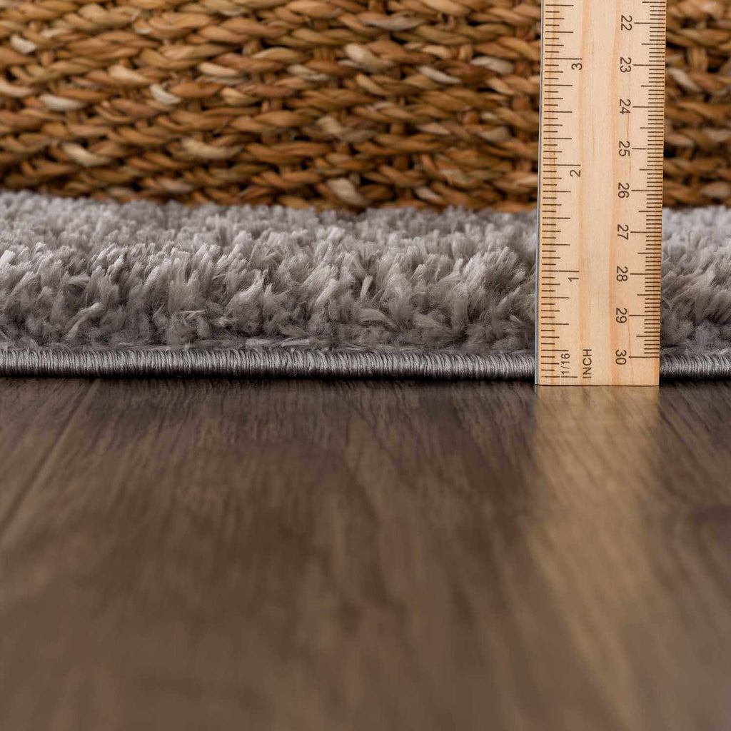 Heavenly Solid Gray Plush Area Rug