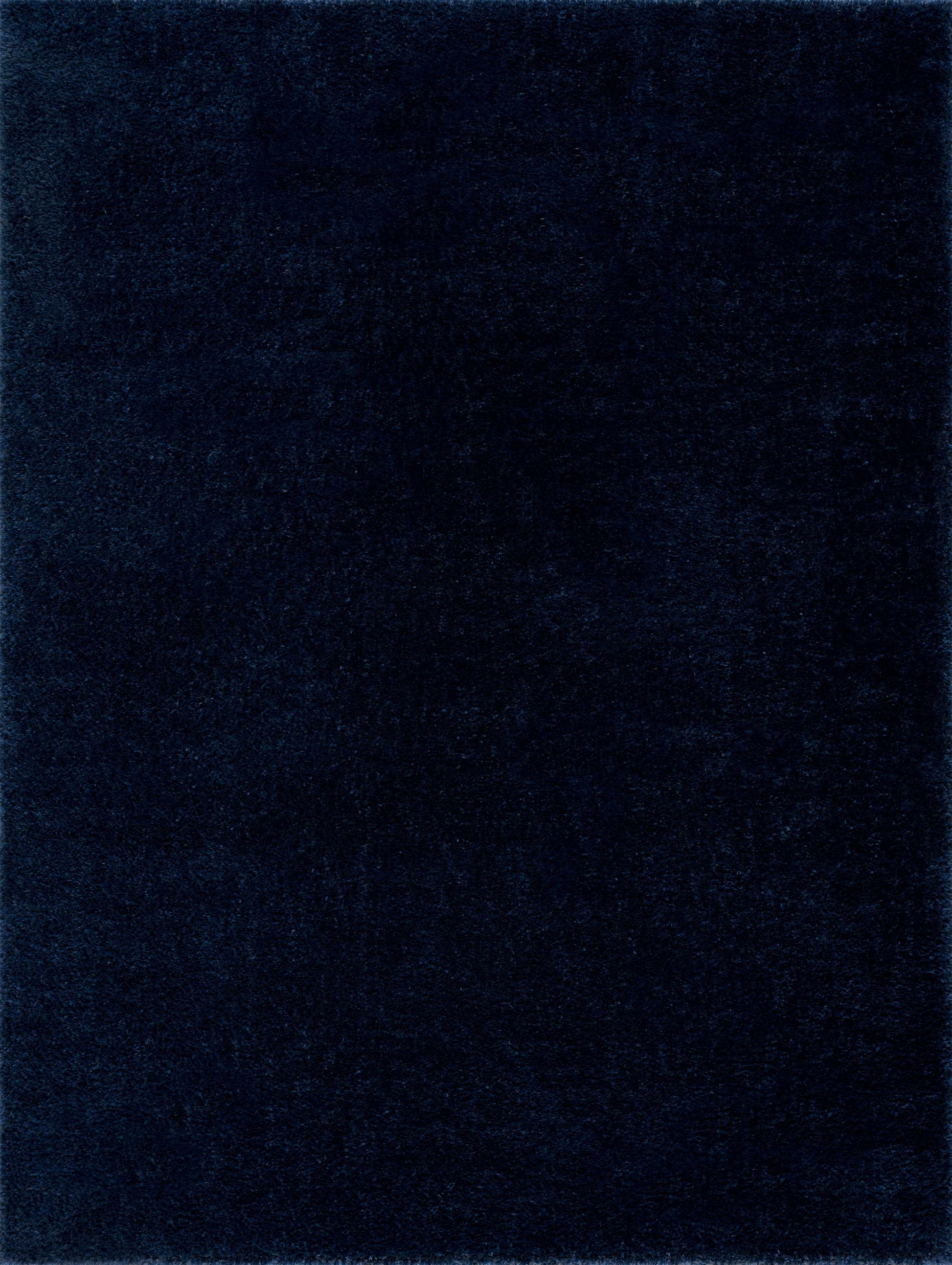 Navero Dark Blue Subtle Wavy Abstract Modern Minimalist Polyester Machine Woven Area Rug - Clearance