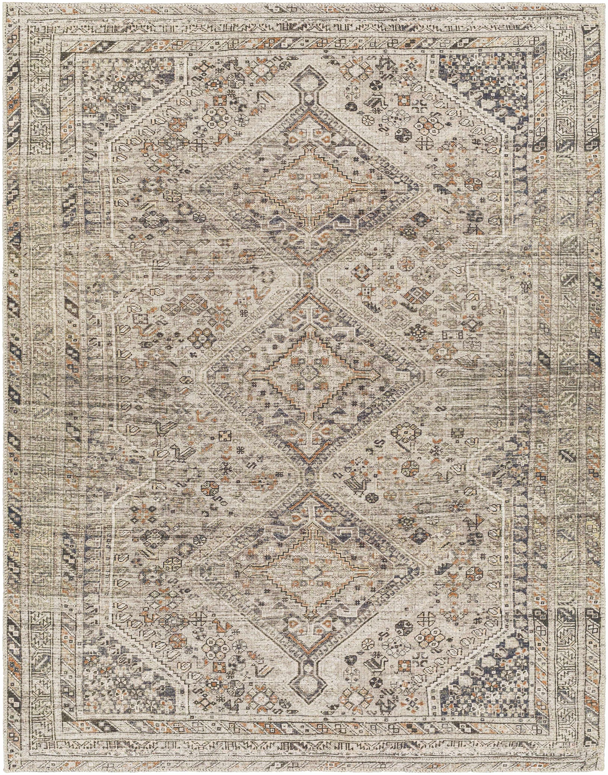 Barny Beige Flat Pile Washable Rug