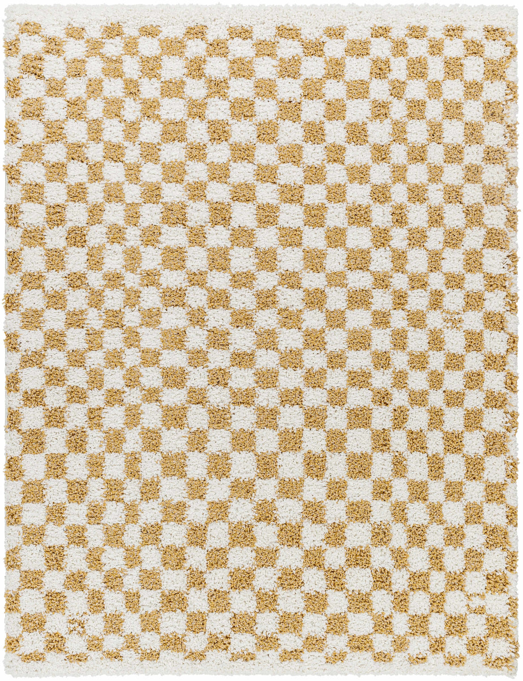 Kieu Mustard & Ivory Checkered Area Rug
