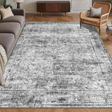 Vintage Persian washable area rug — Graphite and Mist — product image 1 of 5