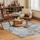 Vintage Persian washable area rug — Graphite and Mist — product image 2 of 5