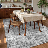 Vintage Persian washable area rug — Graphite and Mist — product image 3 of 5