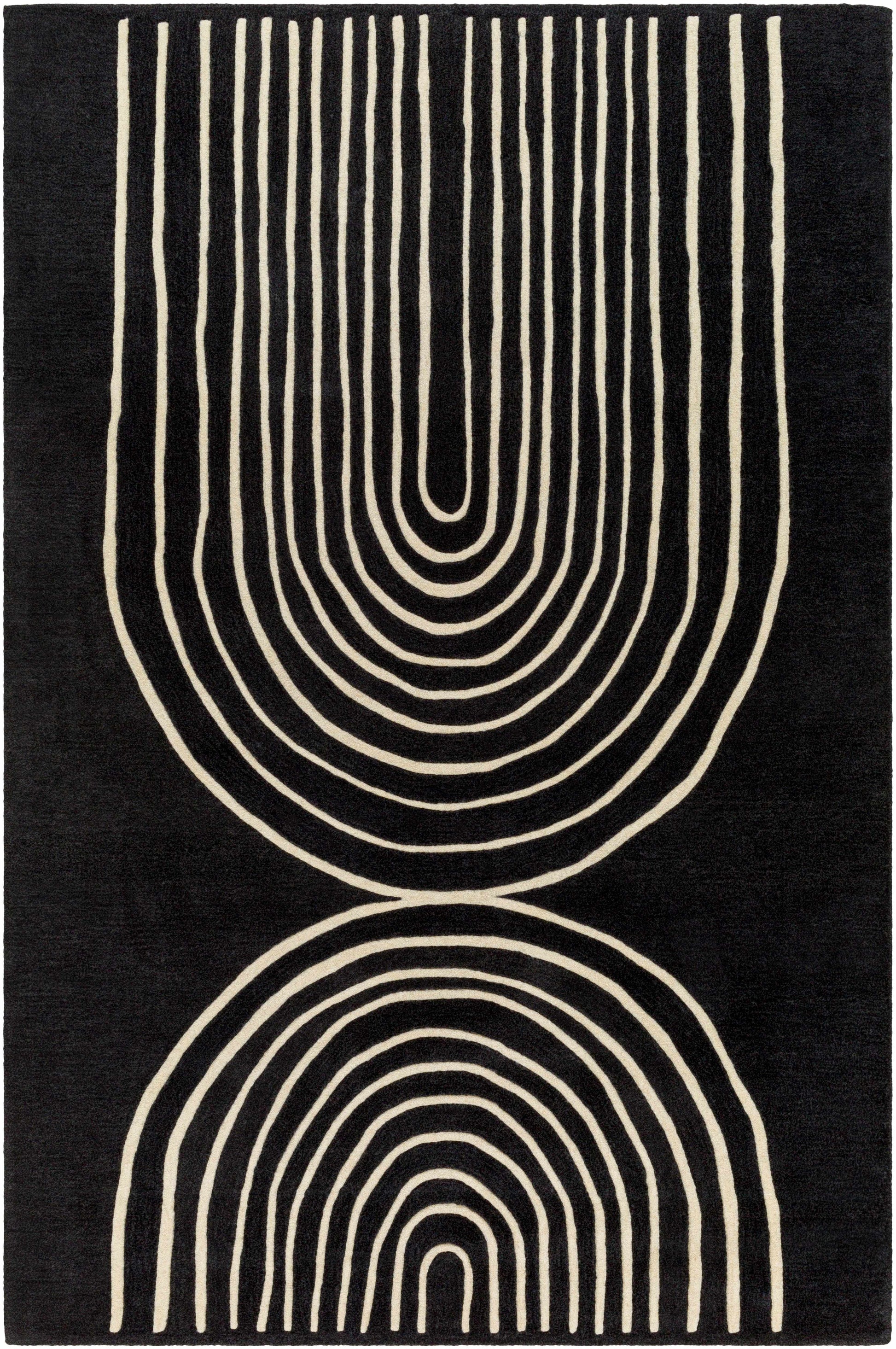 Fuat Black Wool Rug