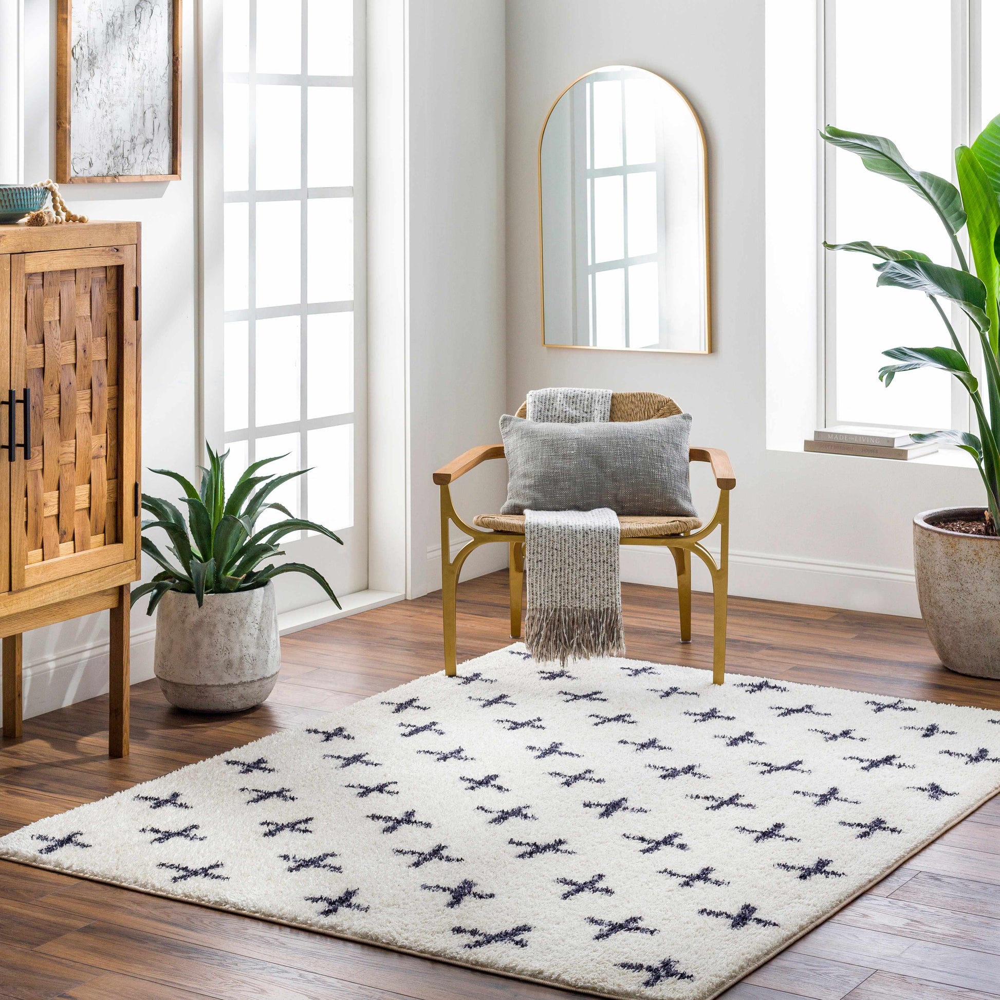 Bede Washable Swiss Cross Rug - 9x12 Clearance