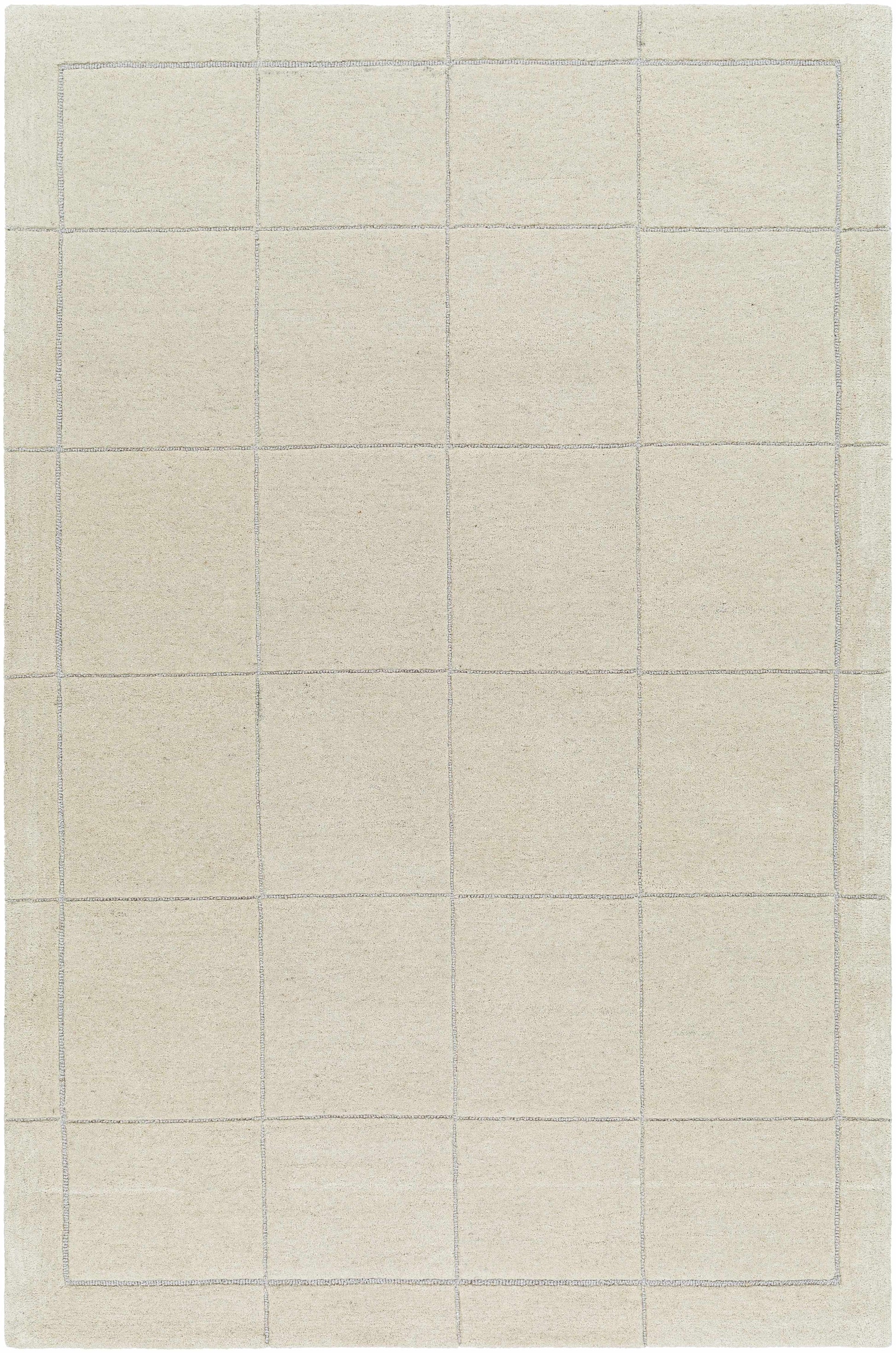Siarl Cream Checkered Area Rug