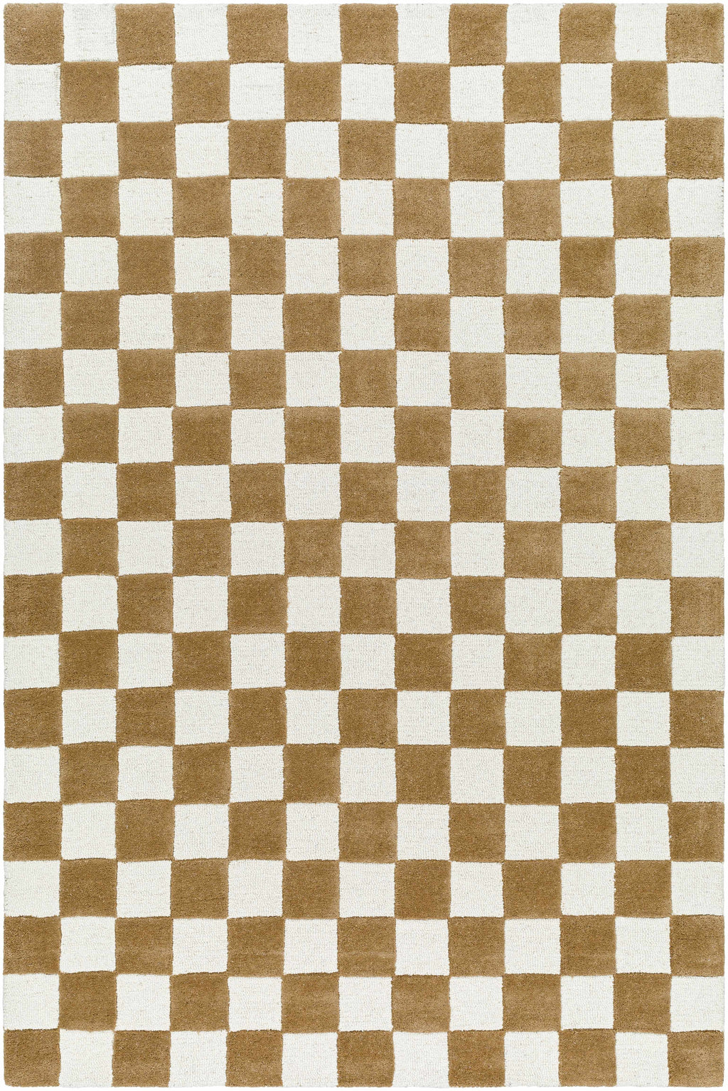 Timin Camel Checkered Area Rug