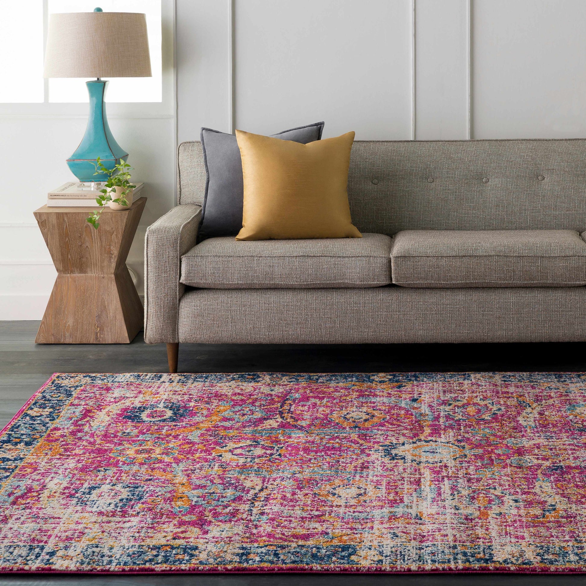 Vick Colorful Burgundy Rug