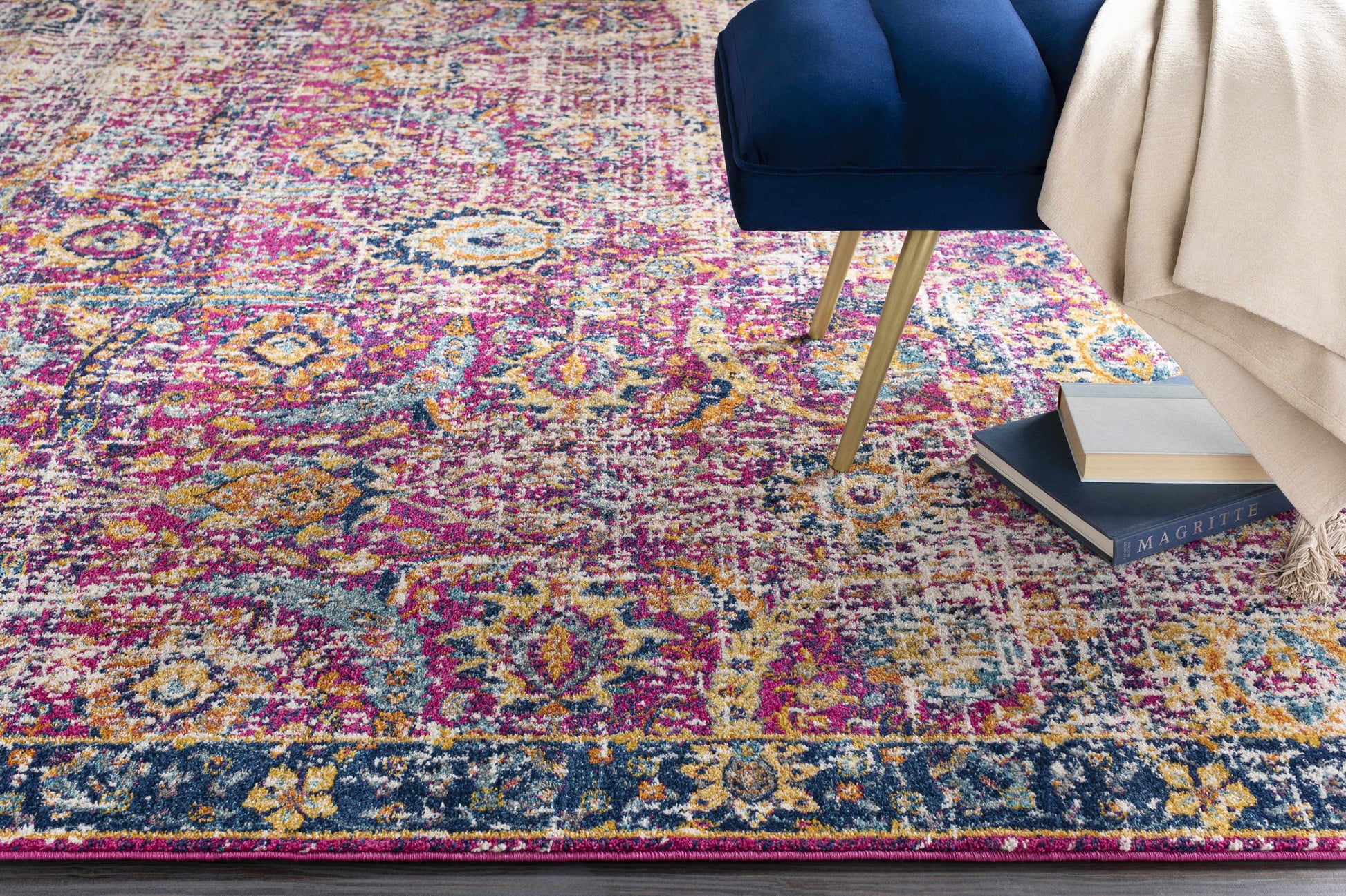 Vick Colorful Burgundy Rug