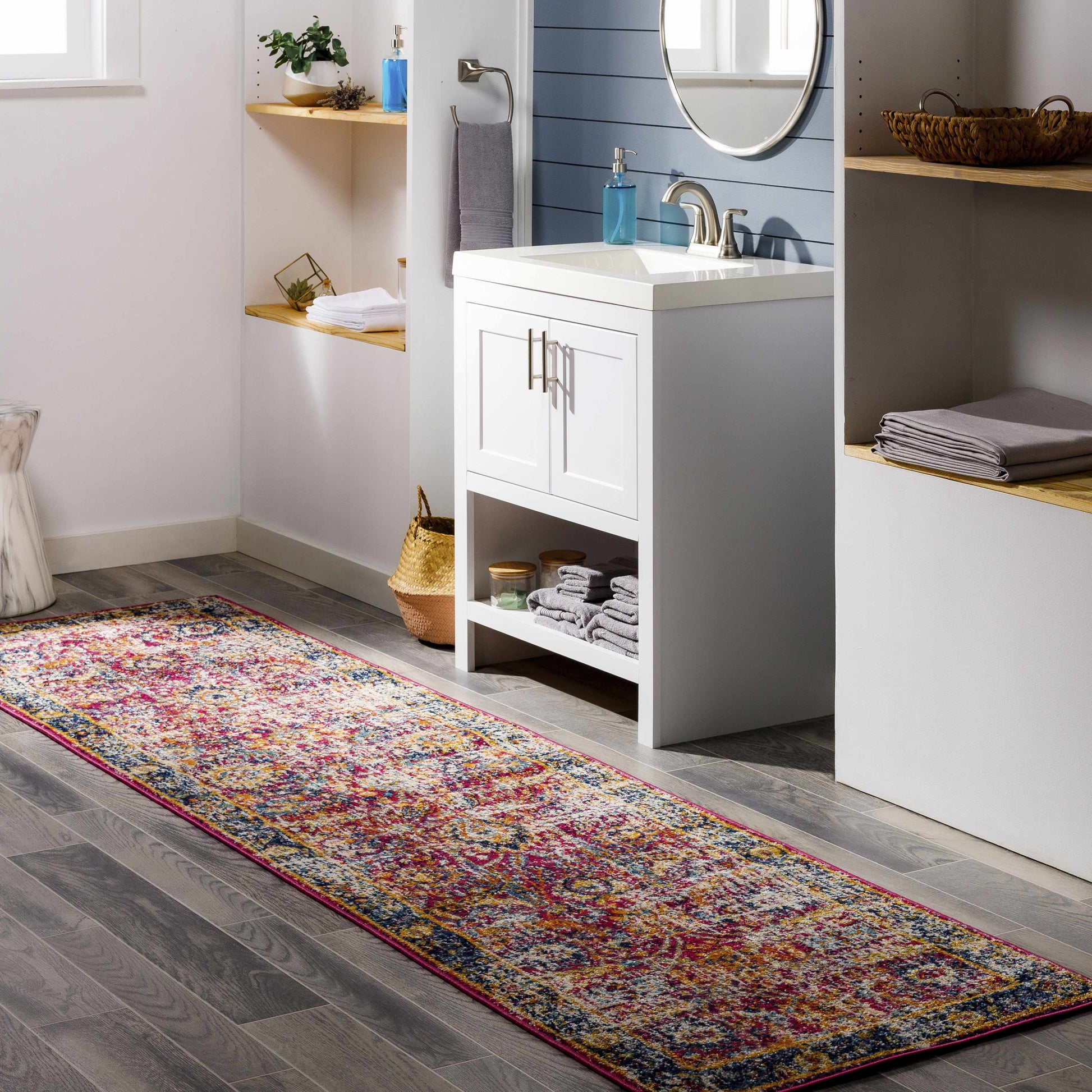 Vick Colorful Burgundy Rug
