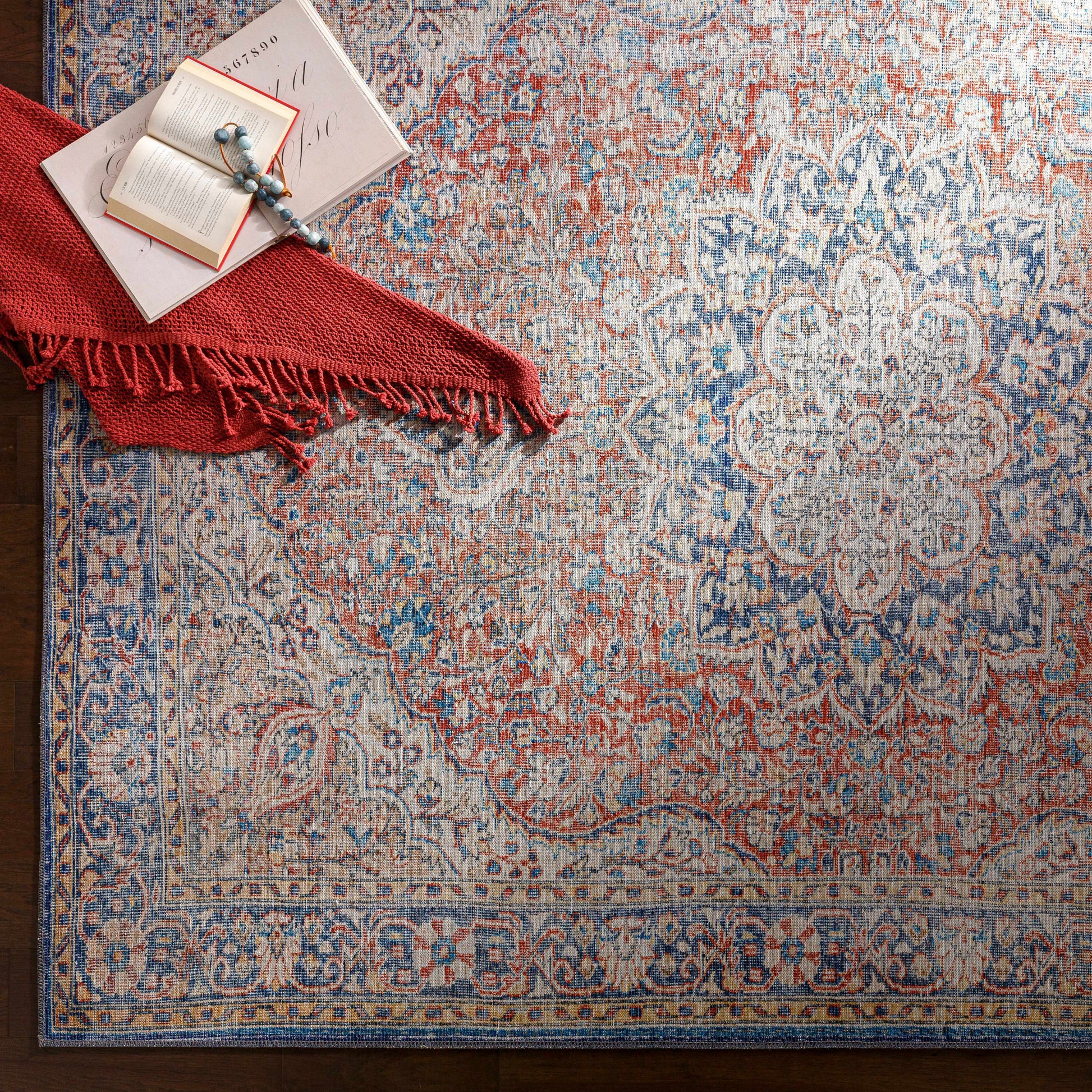 Wacousta Red&Blue Washable Rug - Promo