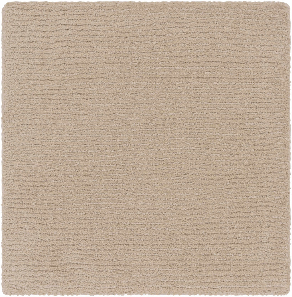 Brockton Solid Tan Hand Loomed Wool Area Rug