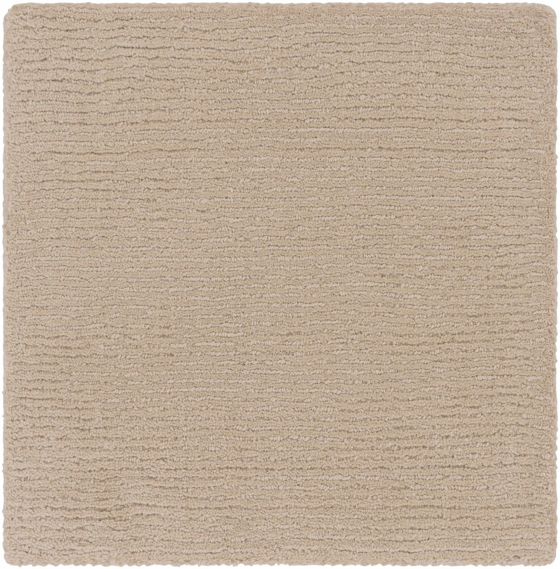 Brockton Solid Tan Hand Loomed Wool Area Rug