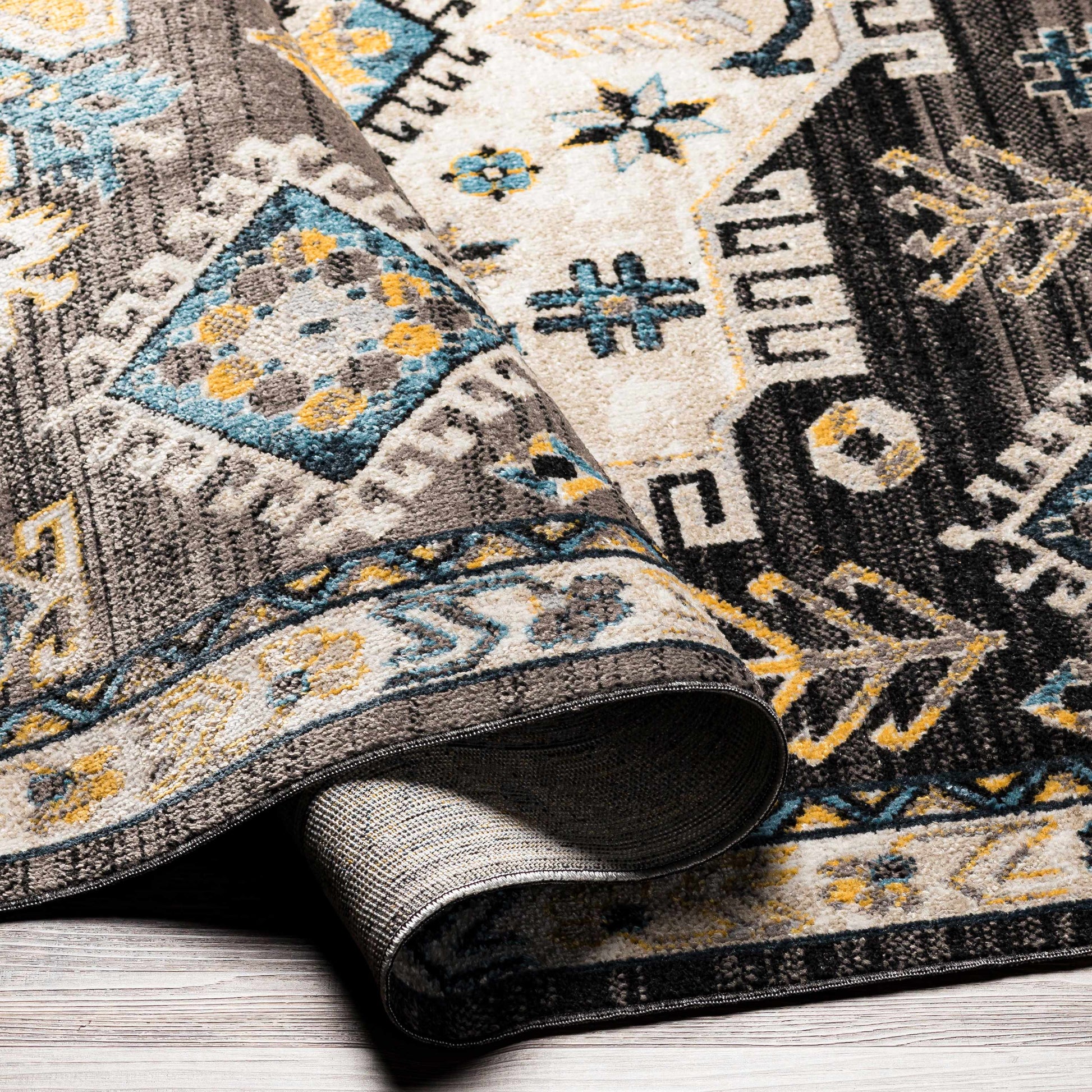 Cabacungan Black & Blue Washable Rug - Clearance