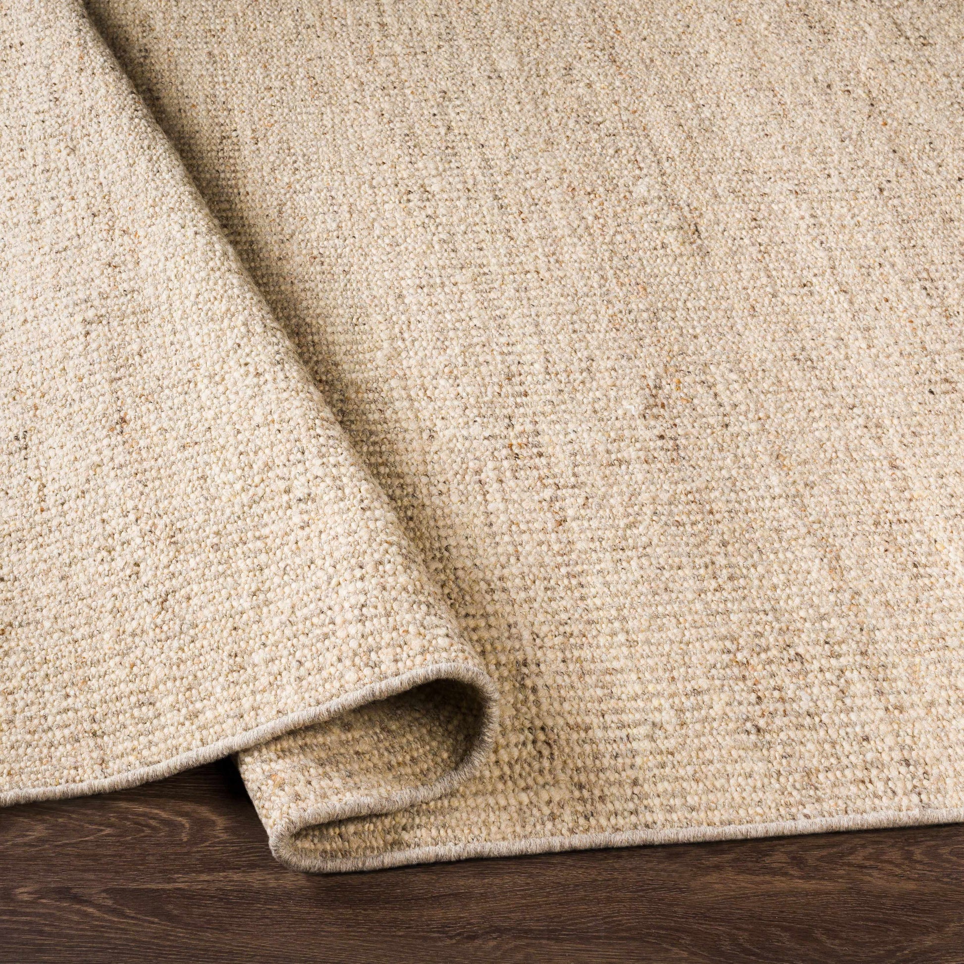 Yaniklar Beige Flat Woven Wool Rug