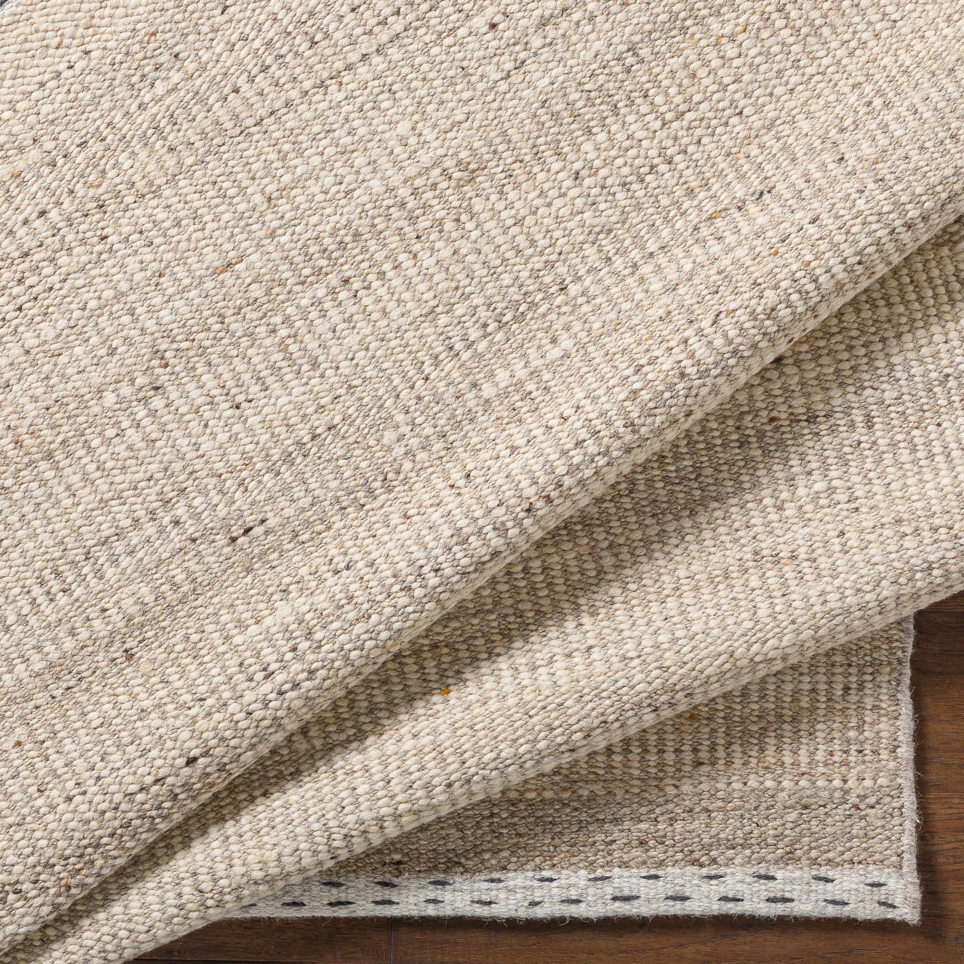 Yaniklar Beige Flat Woven Wool Rug