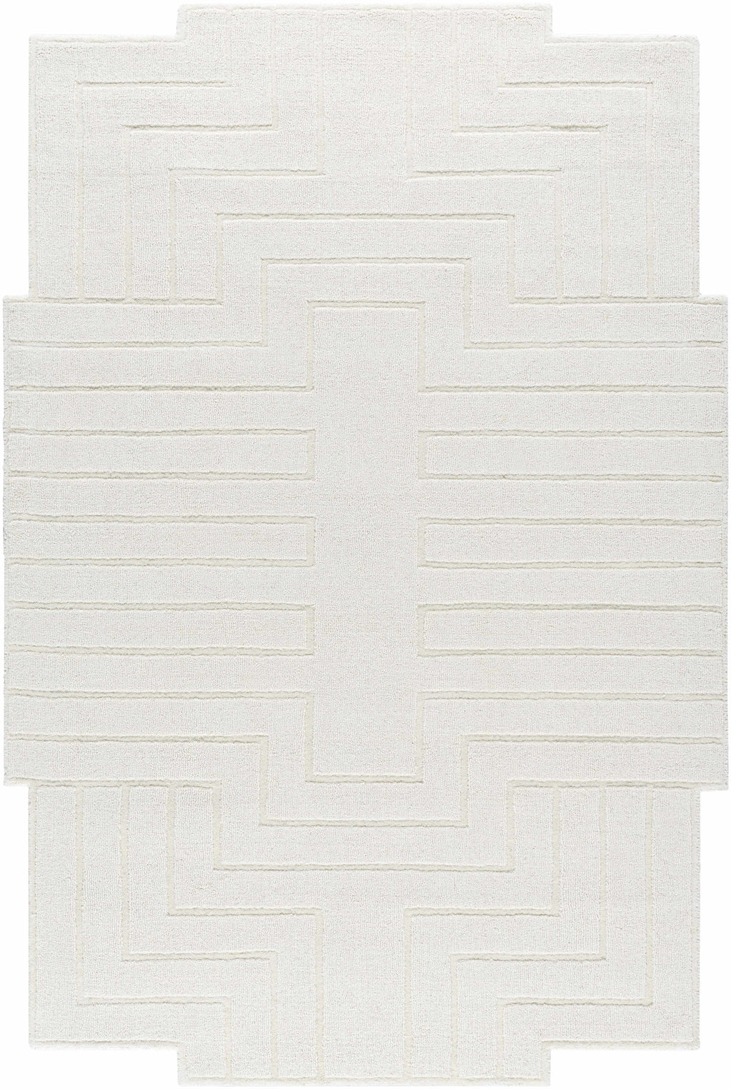 Yavor White Geometric Area Rug