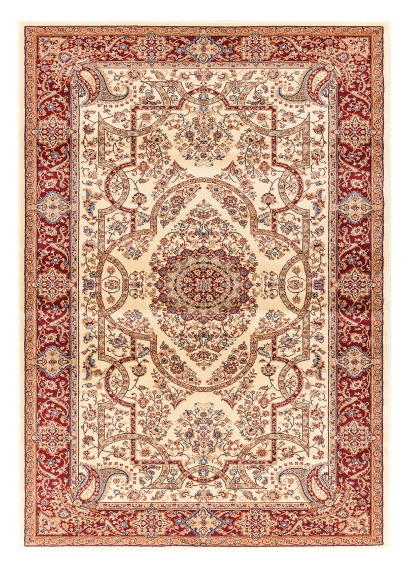 Roya Ivory Medallion Oriental Area Rugs