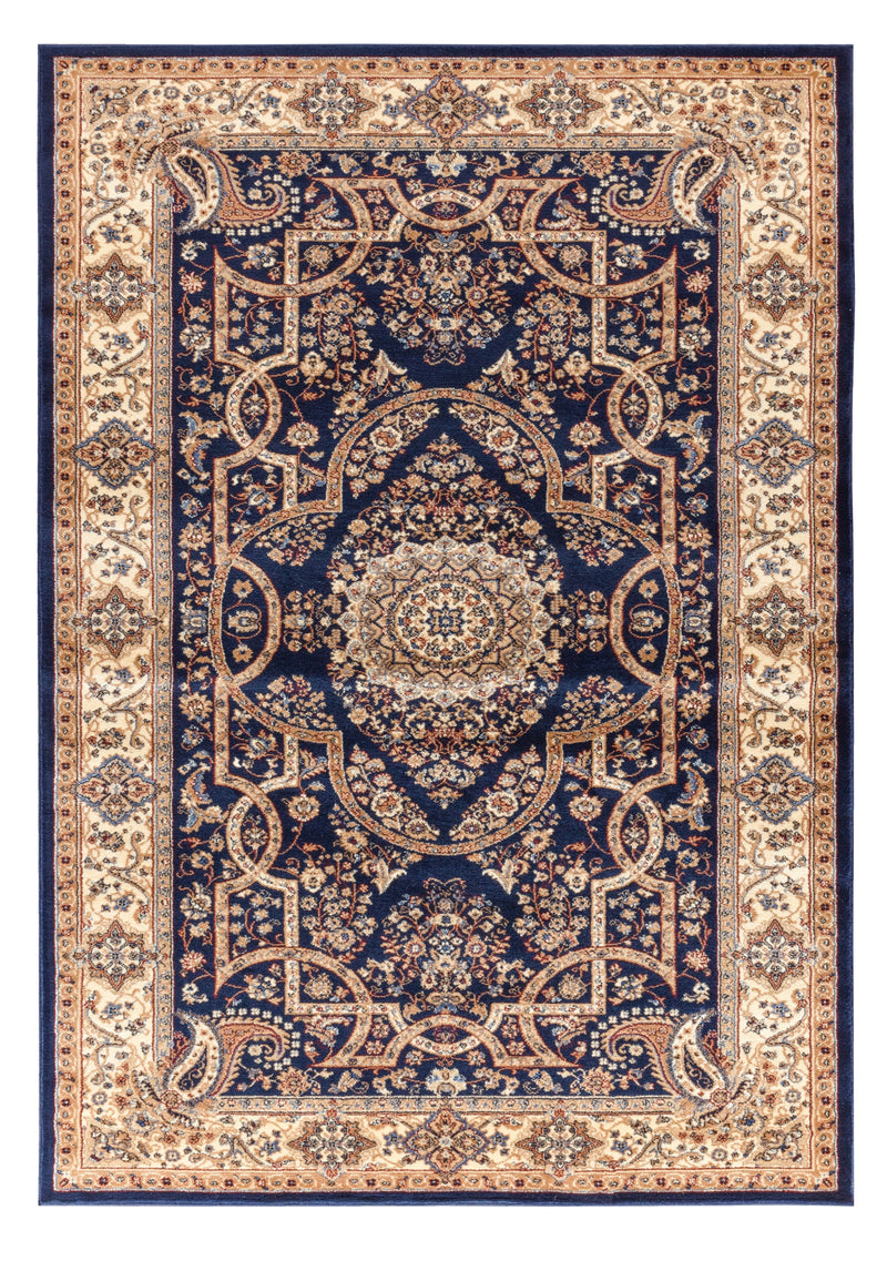 Roya Navy Blue Medallion Oriental Area Rugs