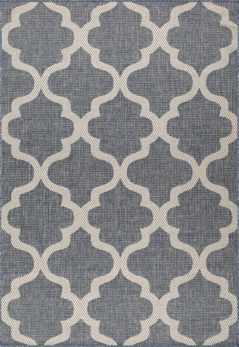 05 Blue Moroccan Trellis Indoor-Outdoor Area Rug