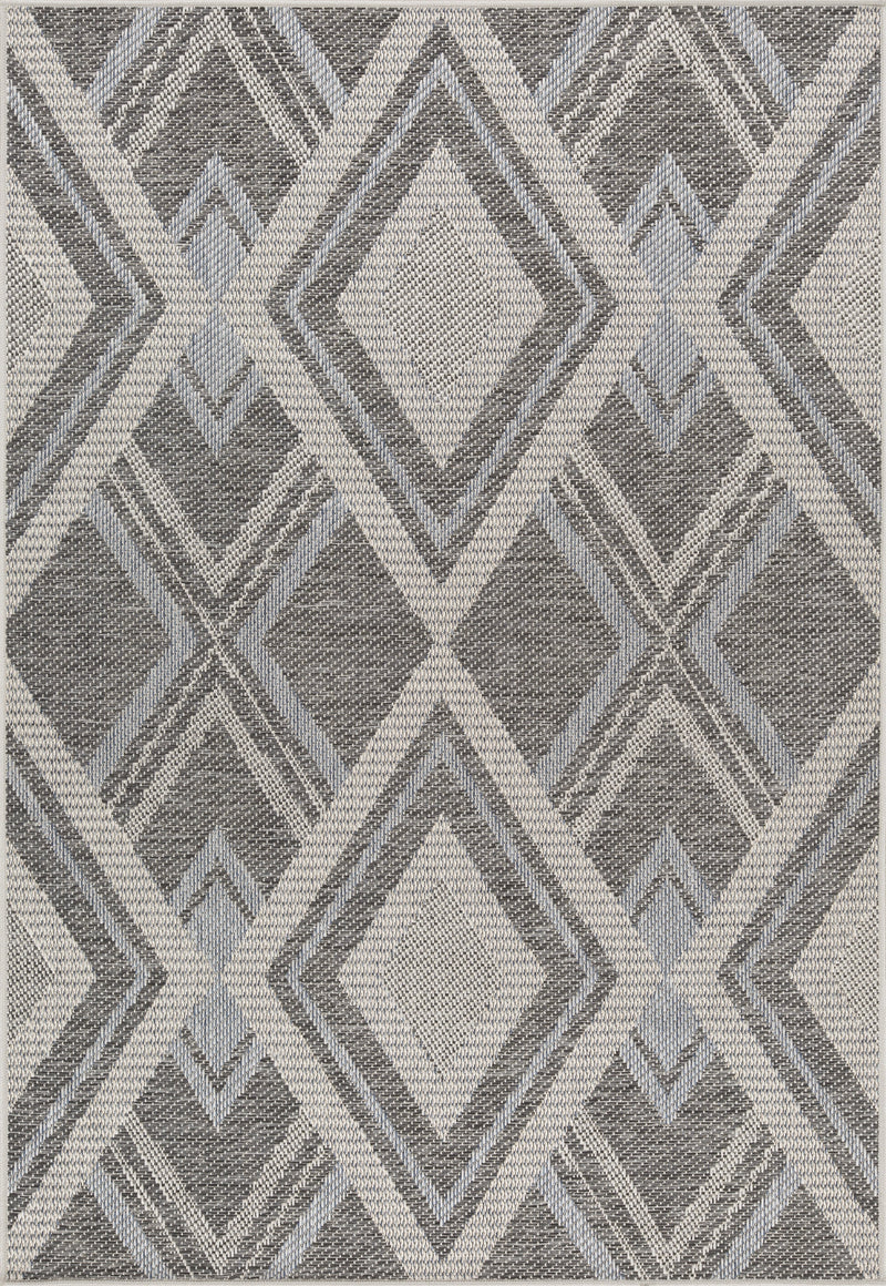 08 Gray Blue Contemporary Indoor-Outdoor Area Rug