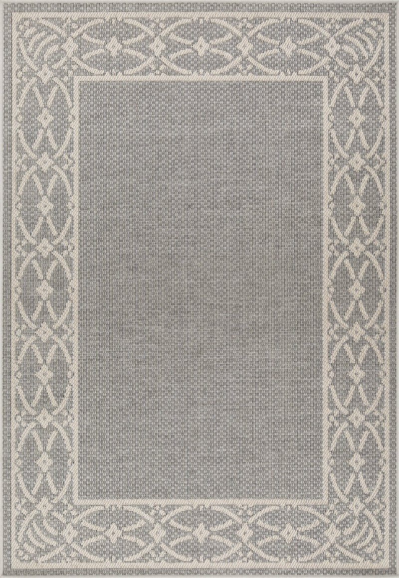 09 Gray Oriental Indoor-Outdoor Area Rug