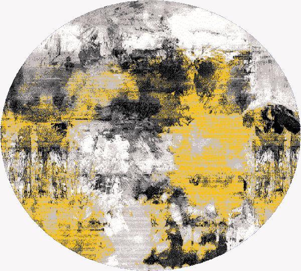 Caleb Yellow Gray Distressed Contemporary Area Rugs