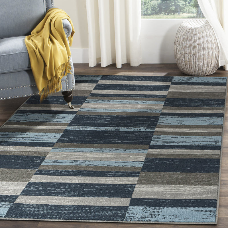 Emilia Blue Abstract Contemporary Area Rugs