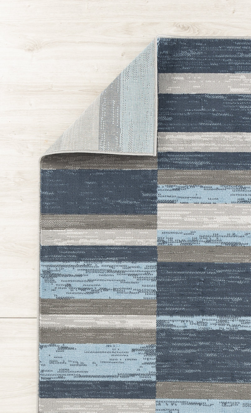 Emilia Blue Abstract Contemporary Area Rugs