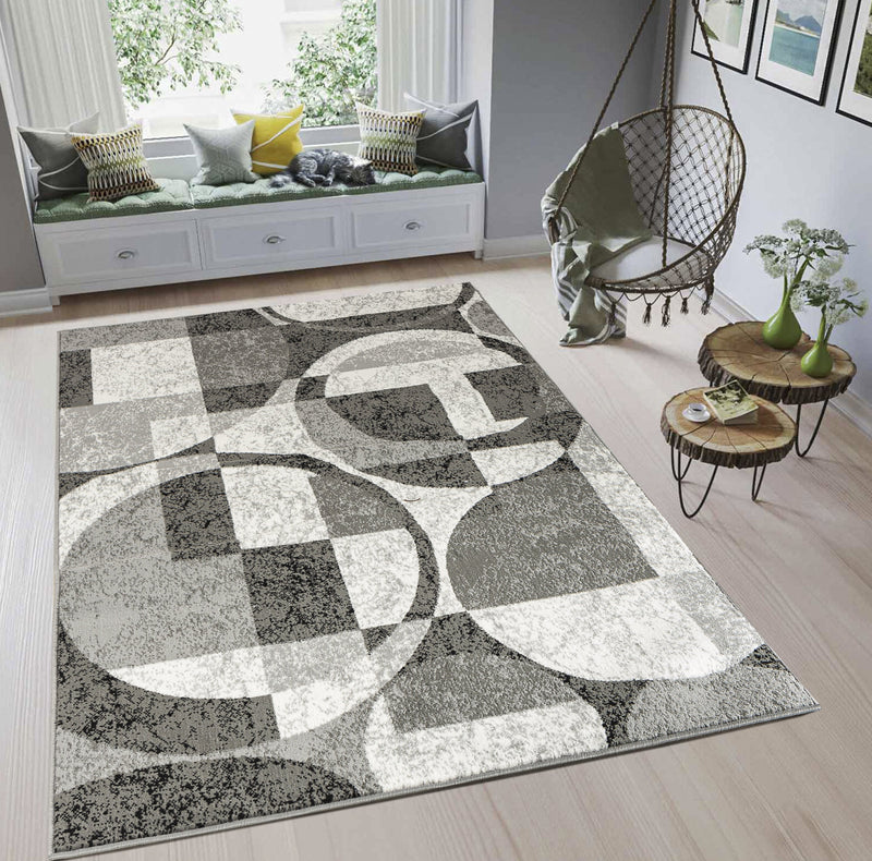 Keira Gray Abstract Contemporary Area Rugs