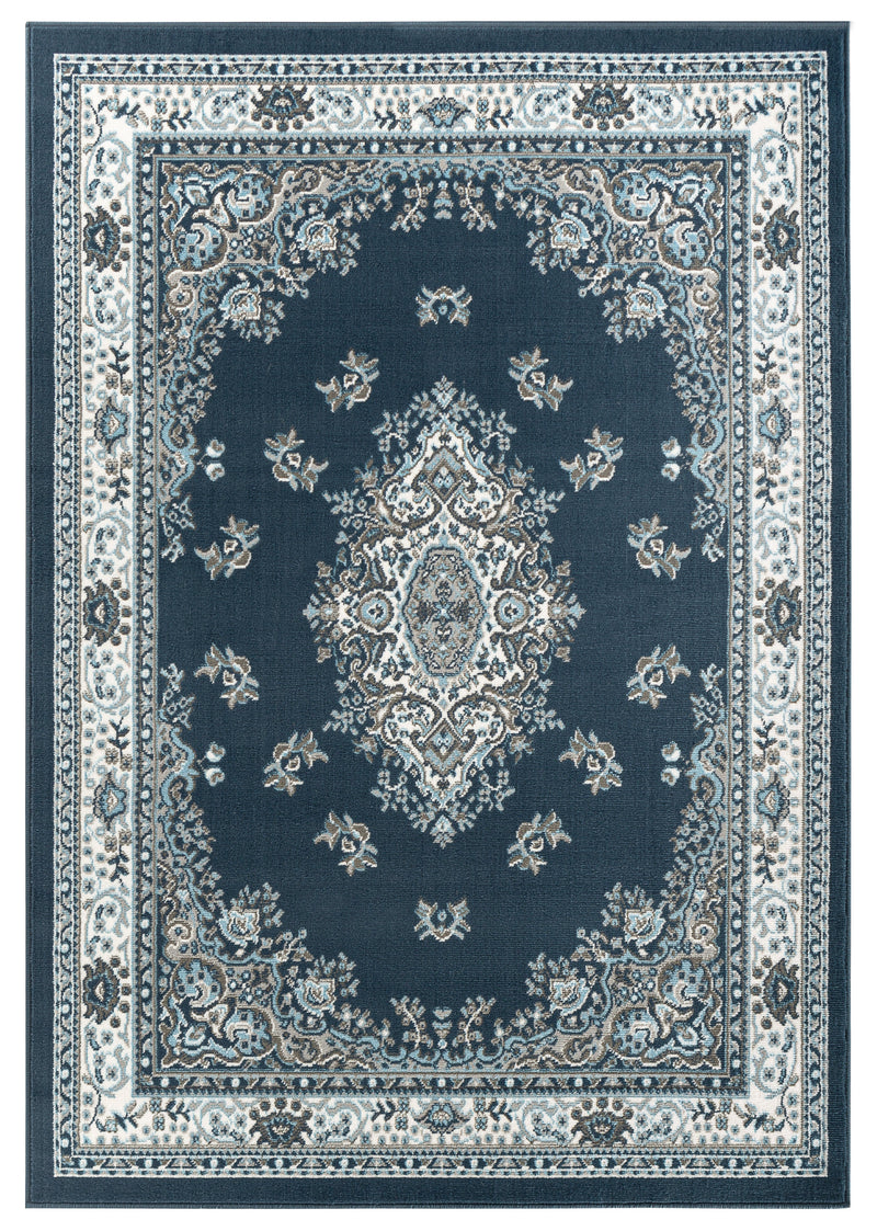 Neda Navy Blue Oriental Medallion Area Rugs