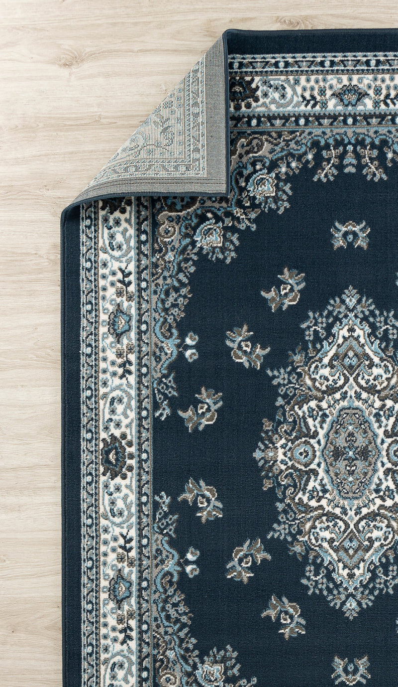 Neda Navy Blue Oriental Medallion Area Rugs