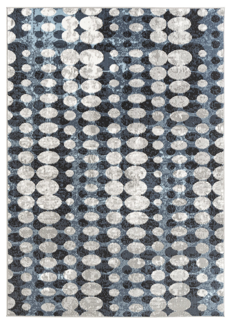 Paisley Navy Blue Abstract Contemporary Area Rugs