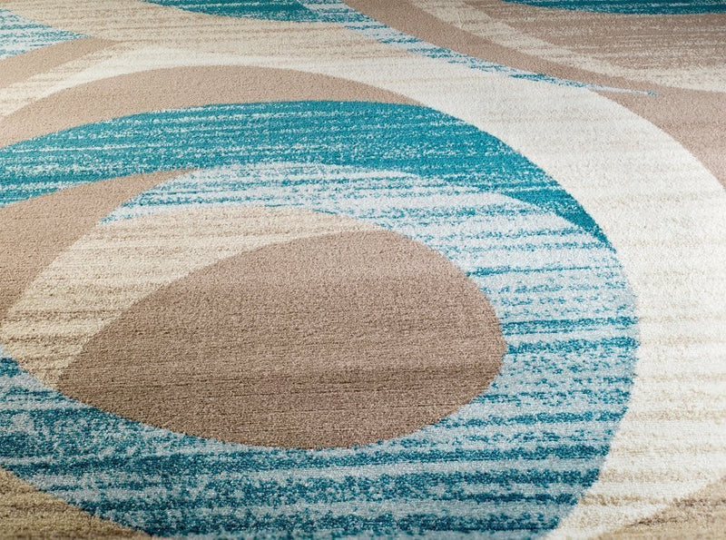 Caden Blue Abstract Contemporary Area Rugs