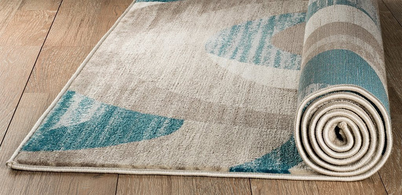 Caden Blue Abstract Contemporary Area Rugs