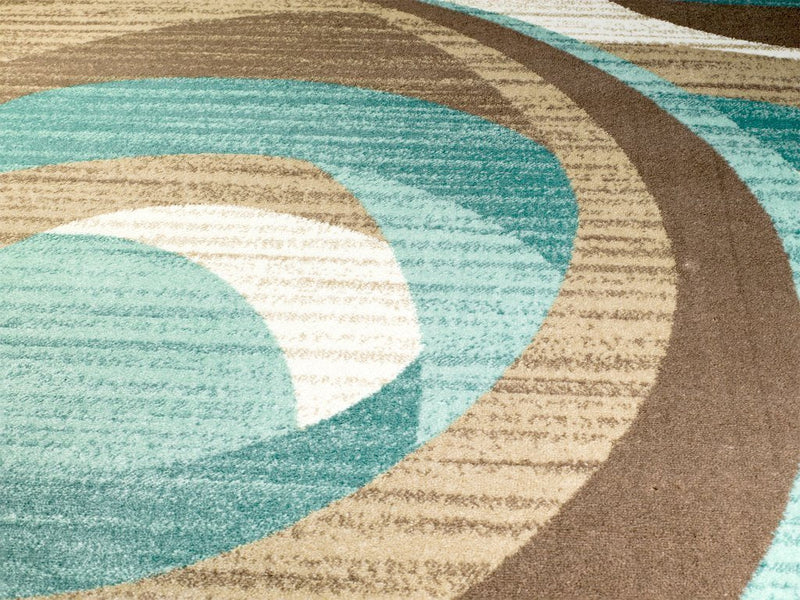 Caden Aqua Blue Abstract Contemporary Area Rugs