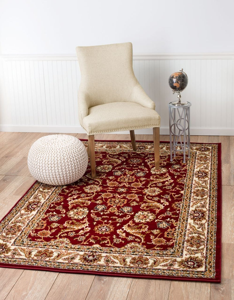 Mahsa Burgundy Persian Floral Area Rugs