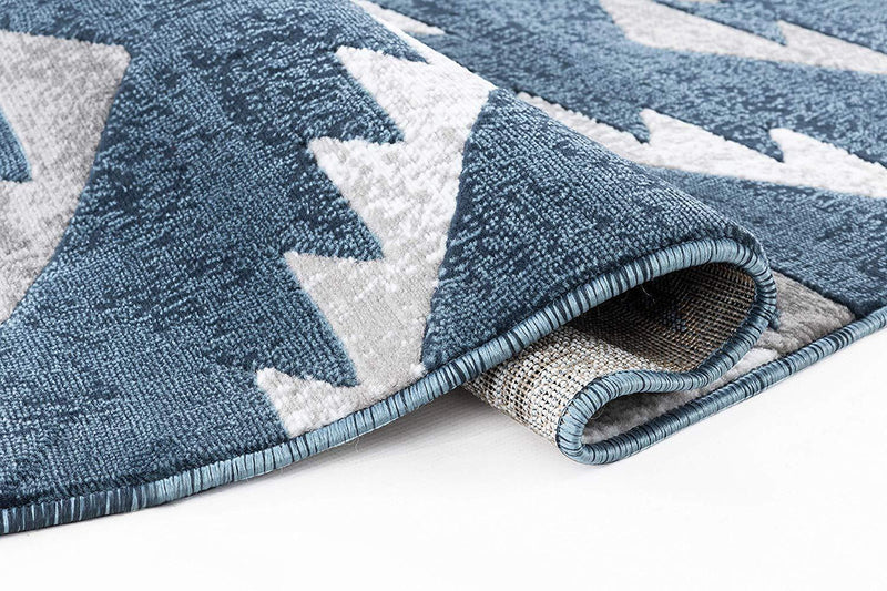 Emma Blue Contemporary Area Rugs