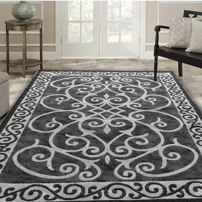 Victoria Gray Traditional Area Rugs