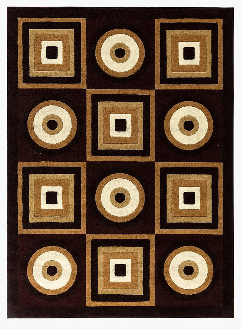 Ella Burgundy Geometric Contemporary Area Rugs