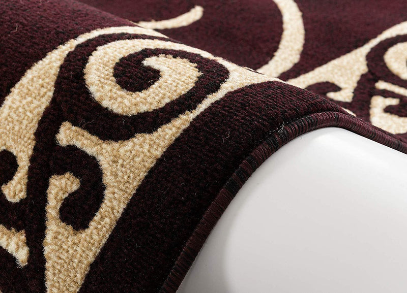 Victoria Burgundy Traditional Area Rugs