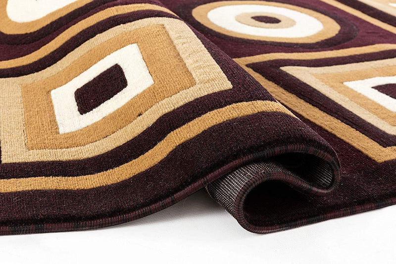 Ella Burgundy Geometric Contemporary Area Rugs