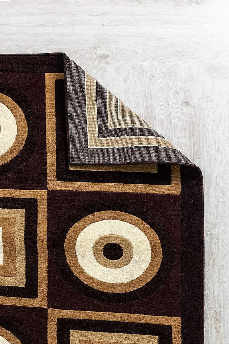 Ella Burgundy Geometric Contemporary Area Rugs