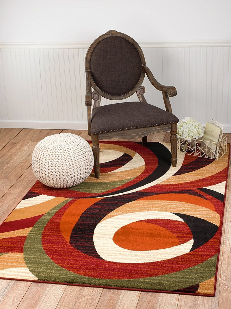 Caden Multi Color Abstract Contemporary Area Rugs