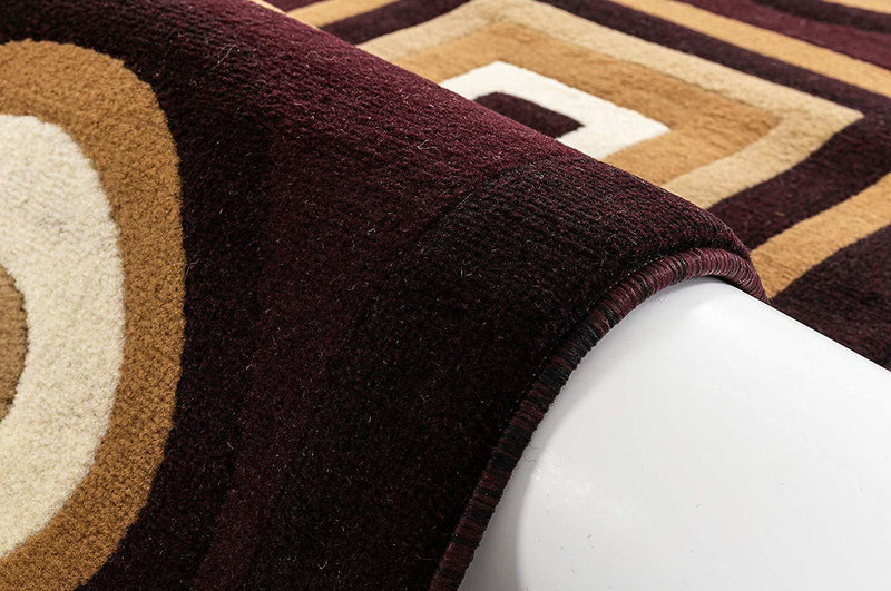 Ella Burgundy Geometric Contemporary Area Rugs