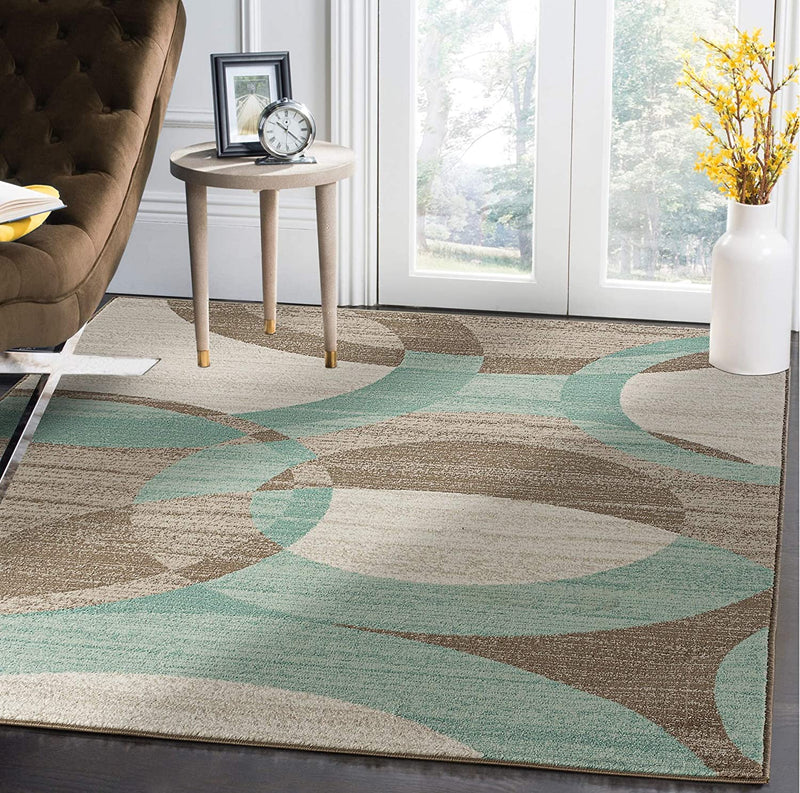 Julie Turquoise Geometric Contemporary Area Rugs