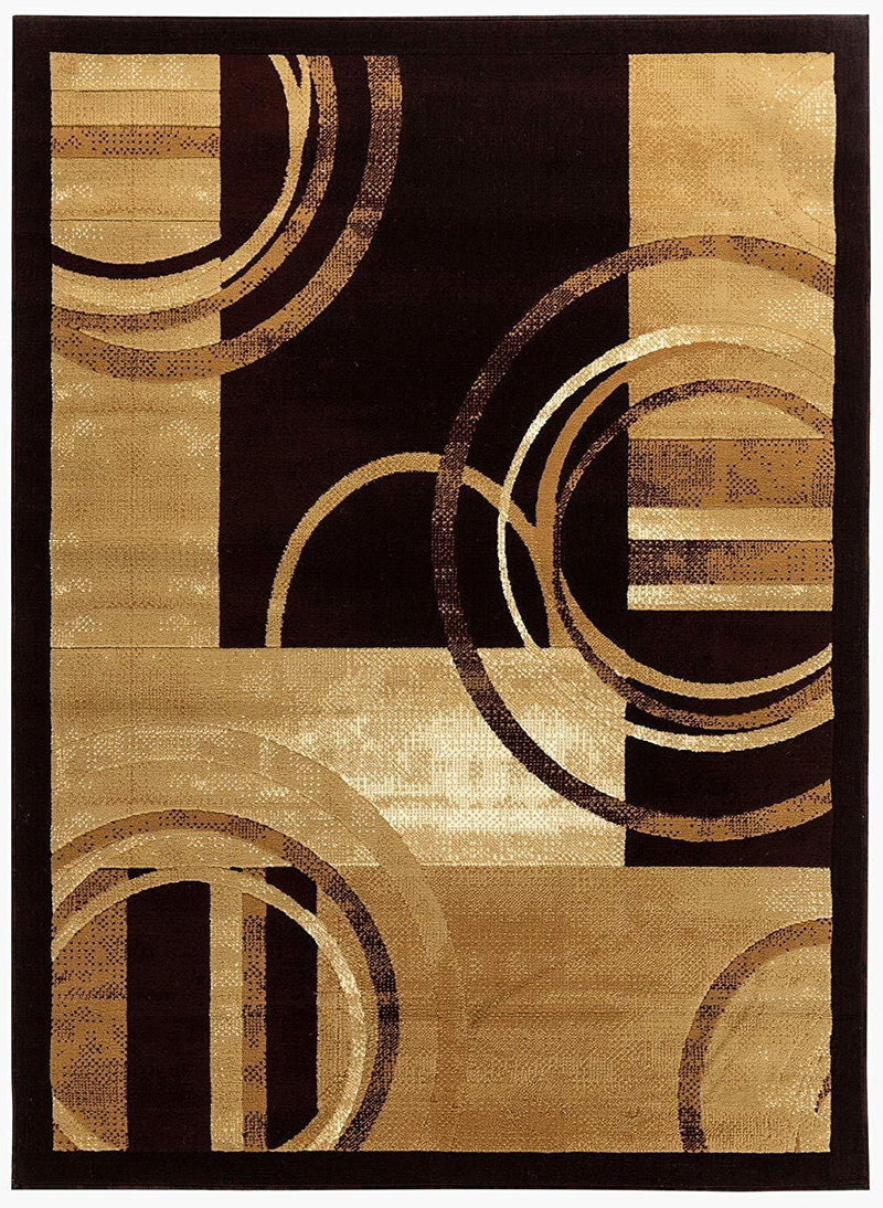 Mia Beige Brown Geometric Contemporary Area Rugs