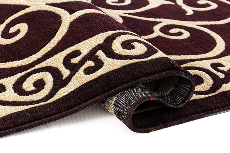 Victoria Burgundy Traditional Area Rugs